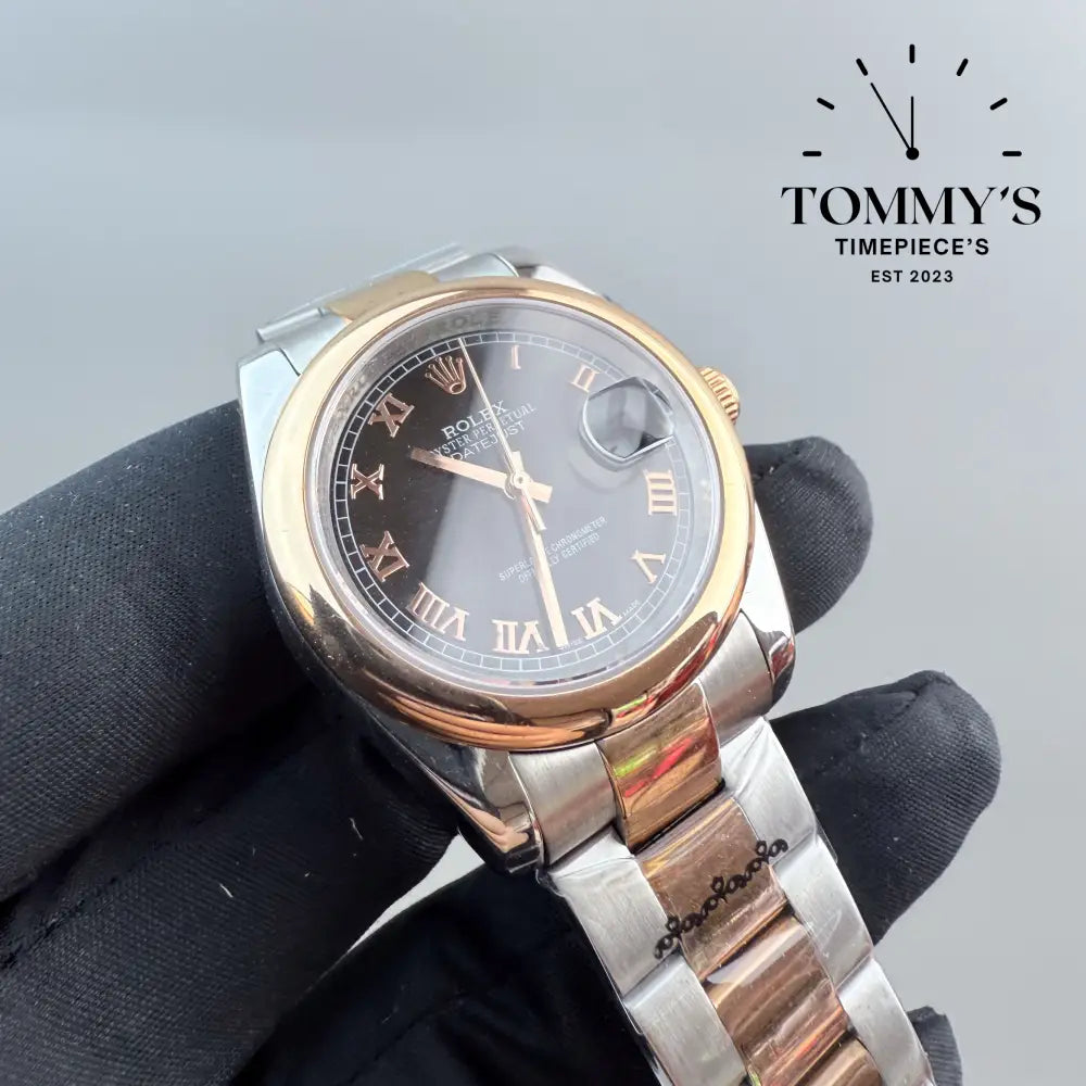 AAA + Datejust Black Dial (Bimetal) Oyster With Smooth Bezel