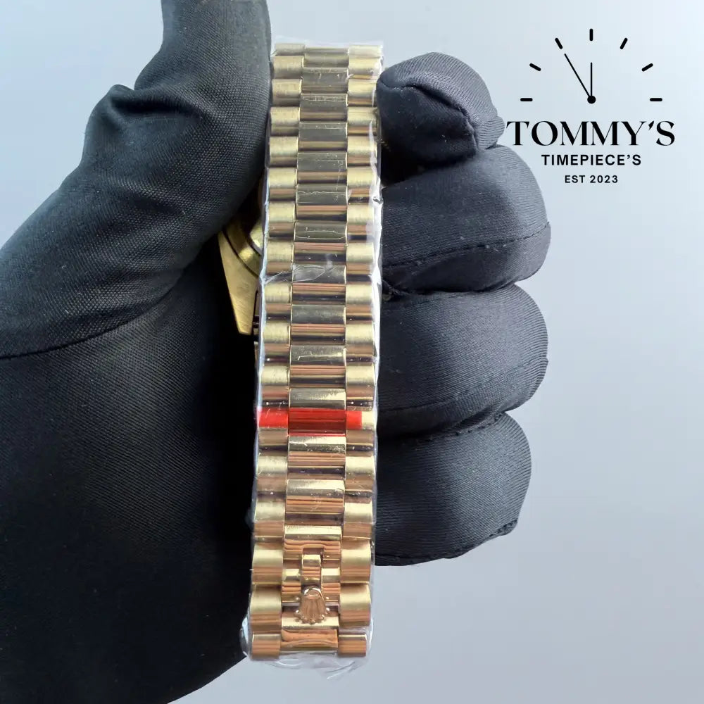 AAA + Day Date On Black Dial With Fluted Bezel