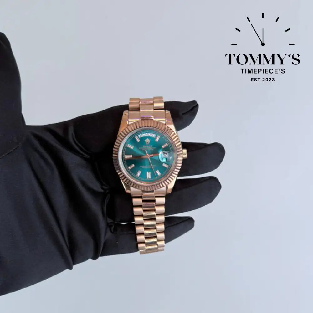 AAA + New Day Date On Turquoise Blue Dial