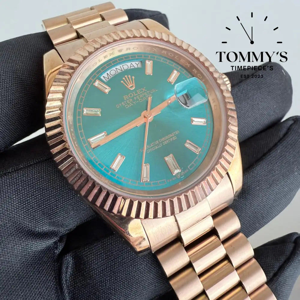 AAA + New Day Date On Turquoise Blue Dial