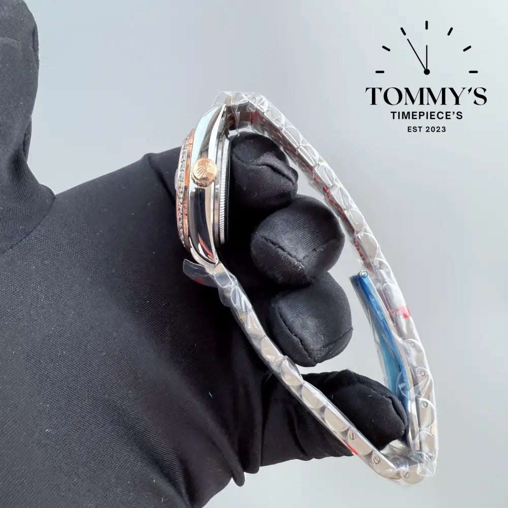 AAA + Ladies Datejust 28mm Purple Dial (Bimetal Rose Gold) Jubilee With Diamond Bezel