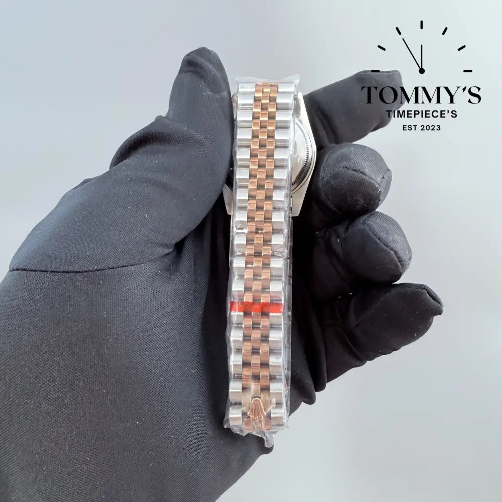 AAA + Ladies Datejust 28mm Rose Gold Dial (Bimetal Rose Gold) Jubilee With Diamond Bezel