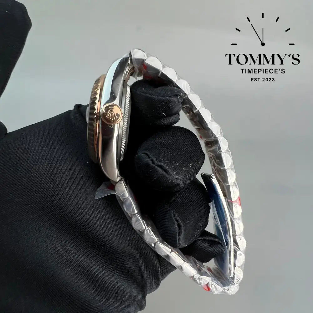 AAA + Ladies Datejust 28mm White Dial (Bimetal Rose Gold) On Jubilee With Fluted Bezel