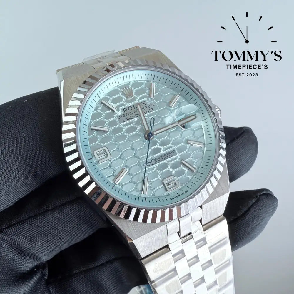 AAA+ Land Dweller Platinum Dial With Fluted Bezel