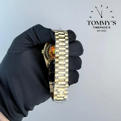 QF Superclone Day-Date (228238) 40mm Black Baguette Diamond Dial-Presidential Bracelet (Fluted Bezel) Watches