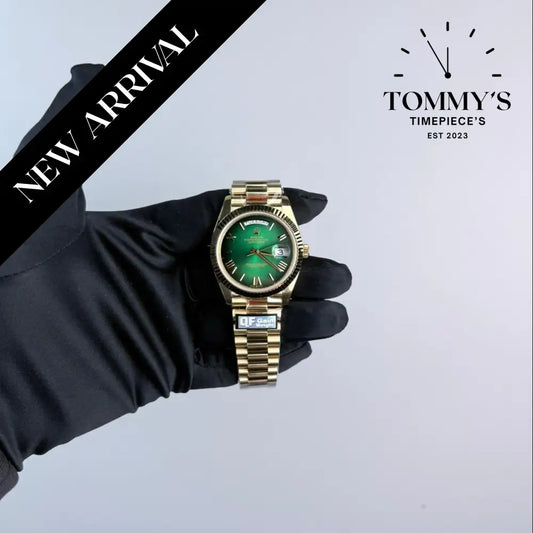 QF Superclone Day-Date (228238) 40mm Green Ombré Roman Dial-Presidentail Bracelet (Fluted Bezel) Watches