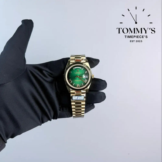 QF Superclone Day-Date (228238) 40mm Green Ombré Roman Dial-Presidentail Bracelet (Fluted Bezel) Watches