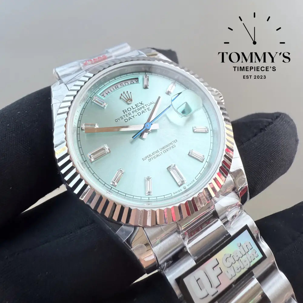 QF Superclone Day Date Platinum Dial (Tungsten Exact Weight Edition) Best Grade