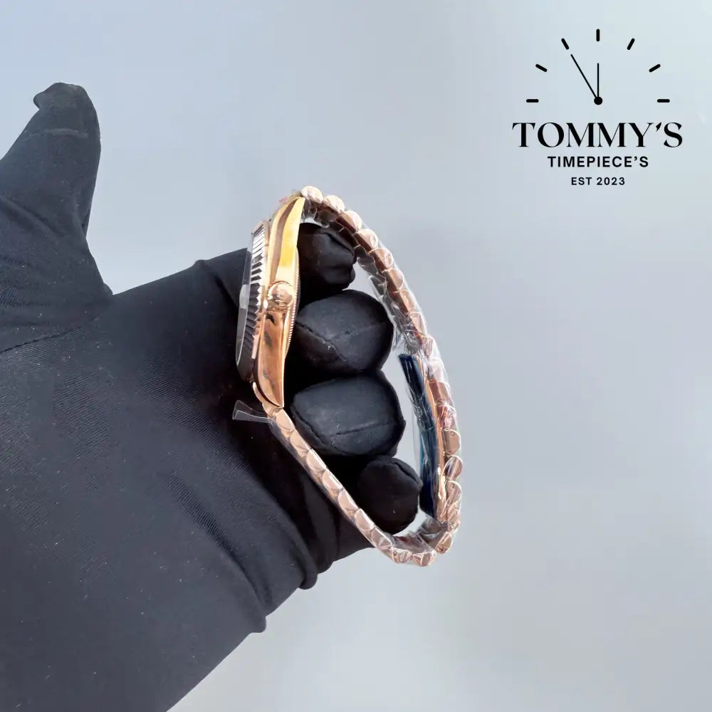 AAA + Rose Gold Day Date With A Fluted Bezel