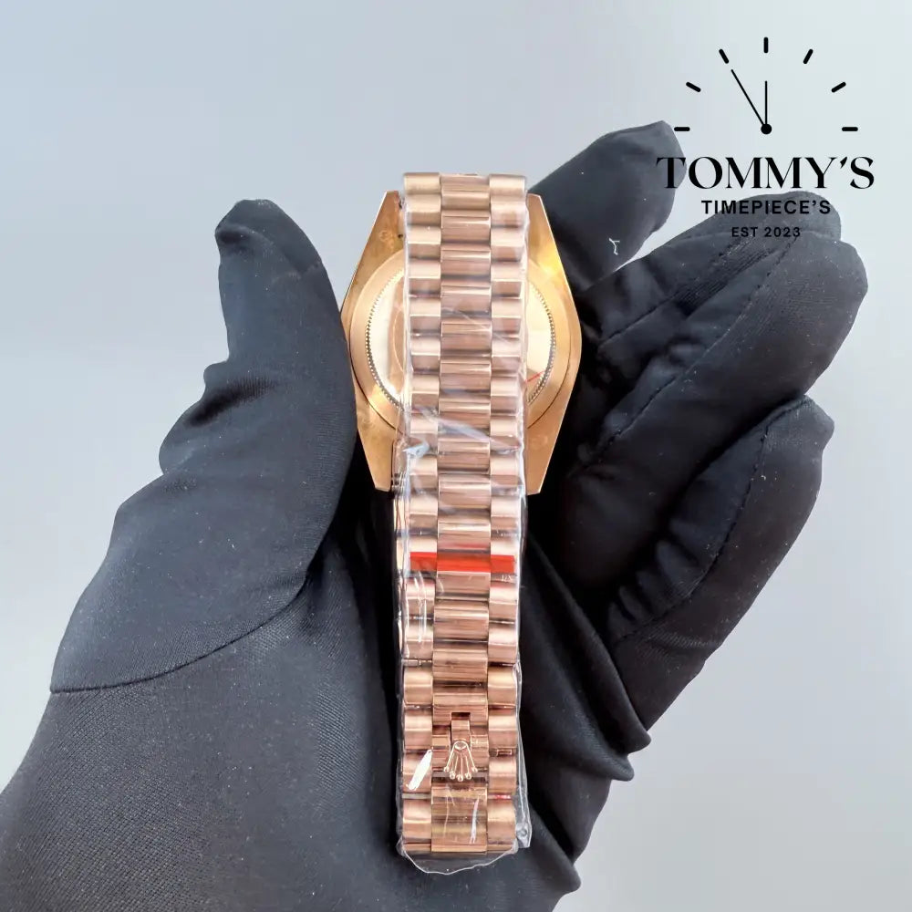 AAA + Rose Gold Day Date With A Fluted Bezel