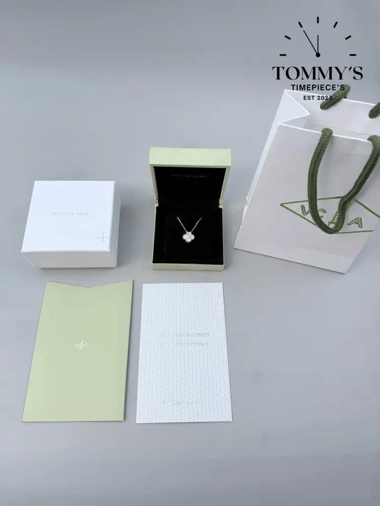 Rose Gold VCA Necklace With Box Bag And Certificate