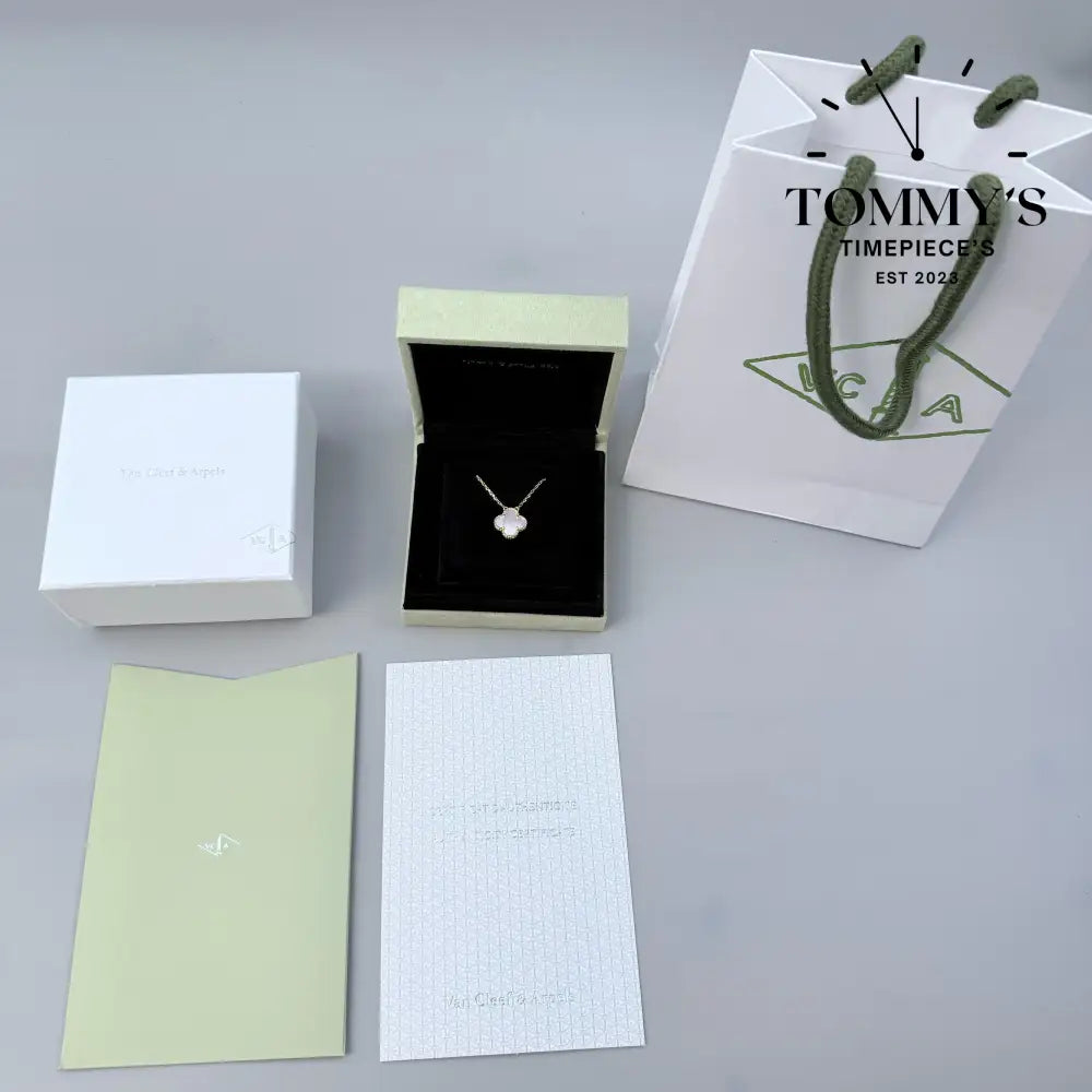 Rose Gold VCA Necklace With Box Bag And Certificate