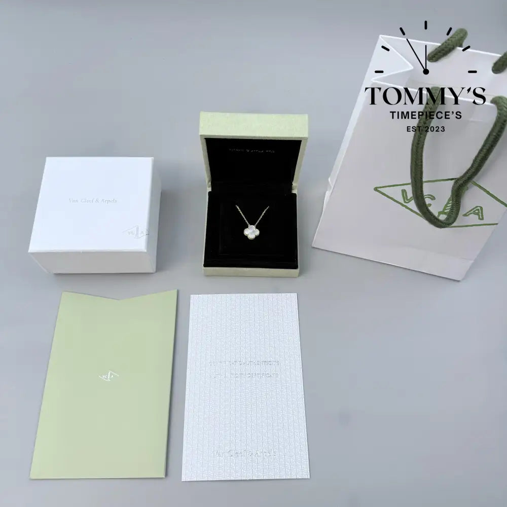 Rose Gold VCA Necklace With Box Bag And Certificate