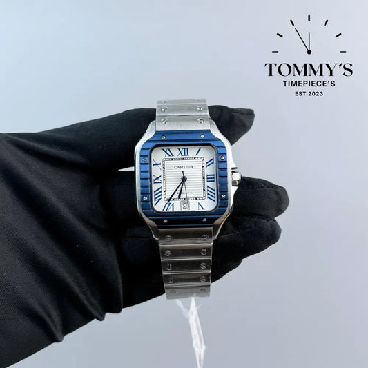 Aaa + Santos With Blue Bezel