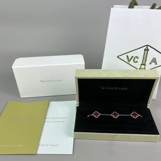 Silver Vca Bracelet Sets With Box Bag And Certificate