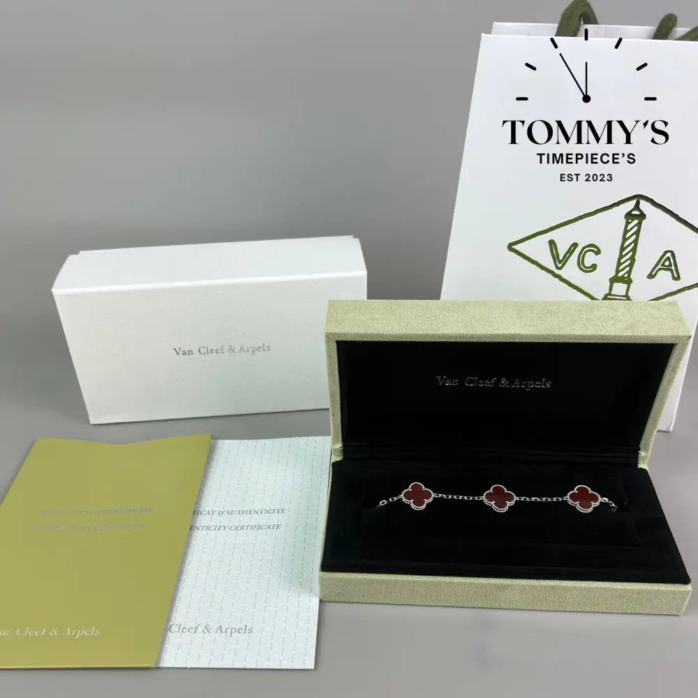 Silver Vca Bracelet Sets With Box Bag And Certificate