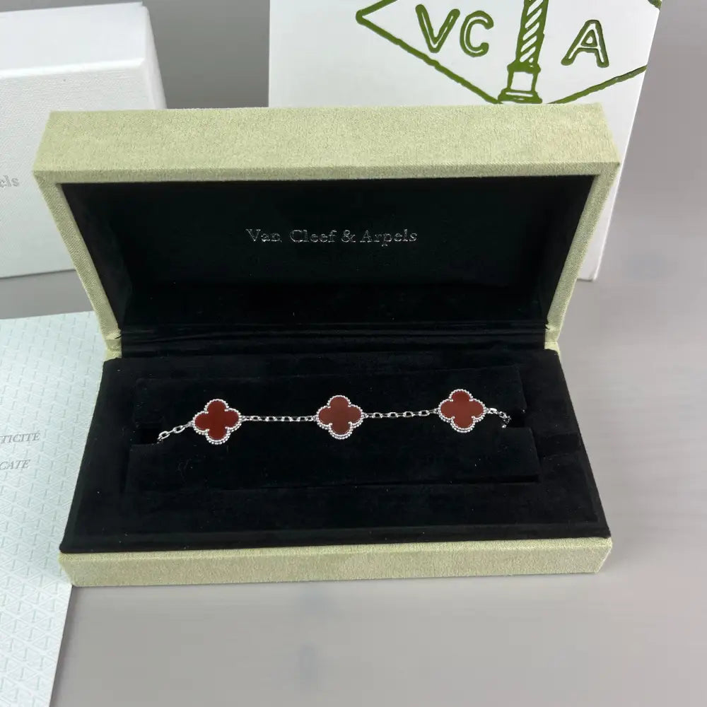 Silver Vca Bracelet Sets With Box Bag And Certificate