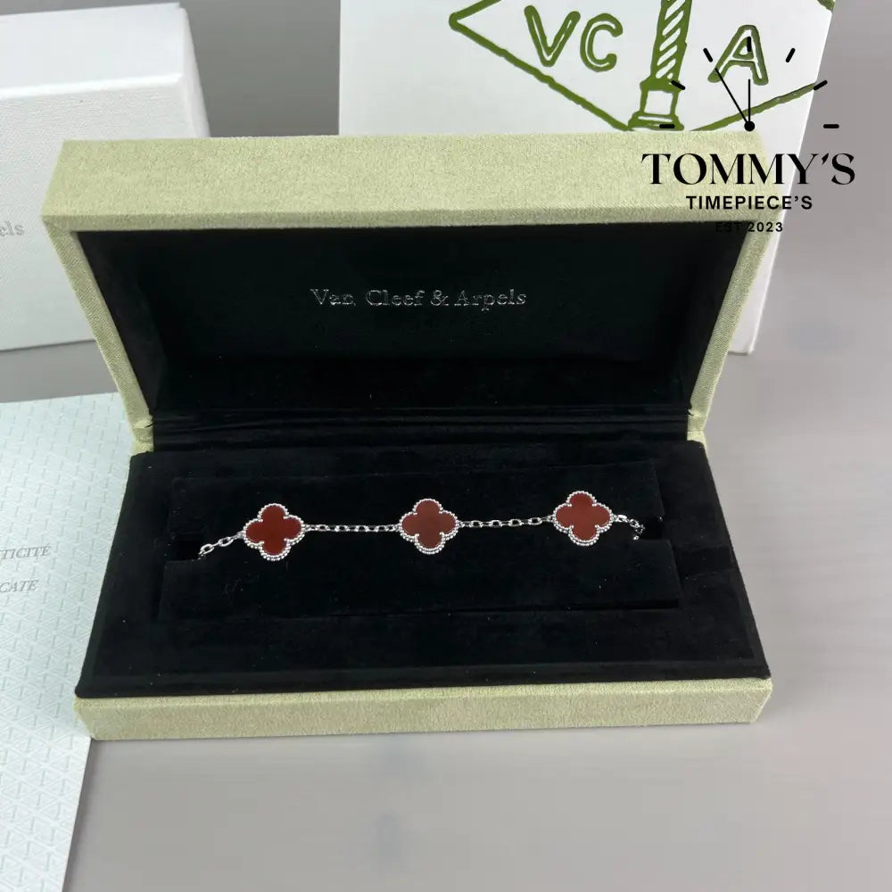 Silver Vca Bracelet Sets With Box Bag And Certificate