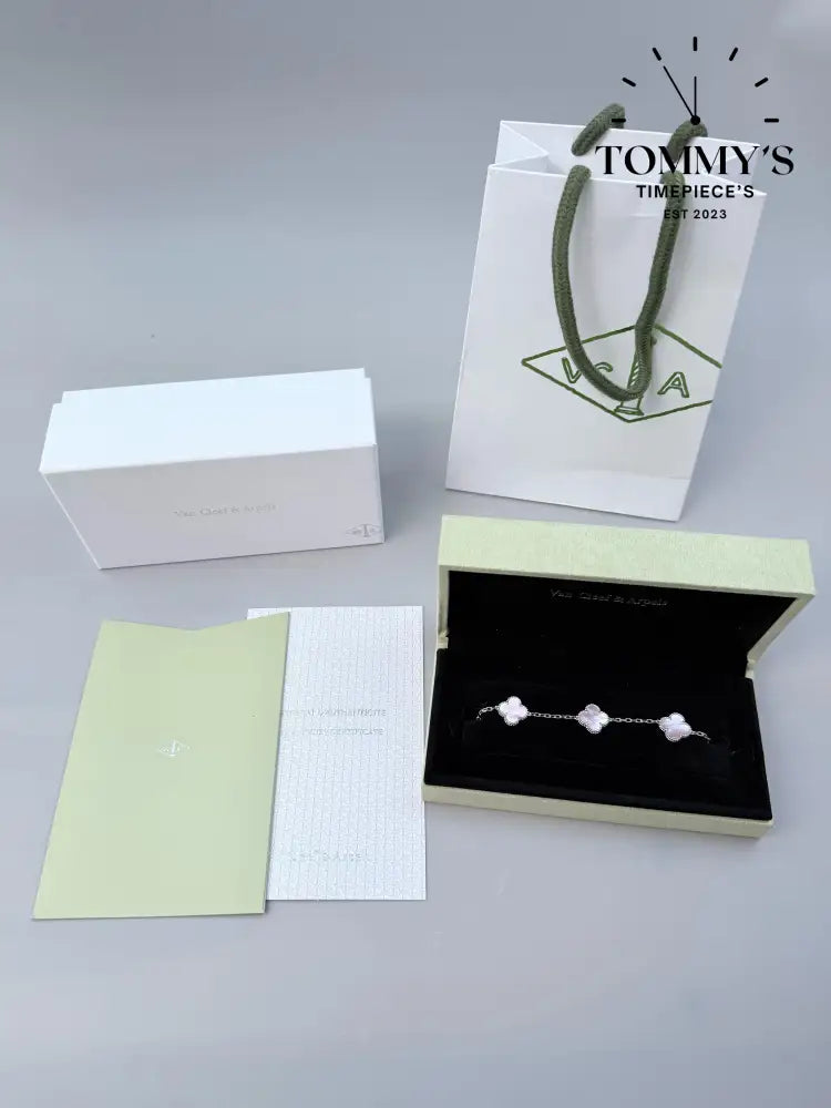 Silver VCA Bracelet Sets With Box Bag And Certificate