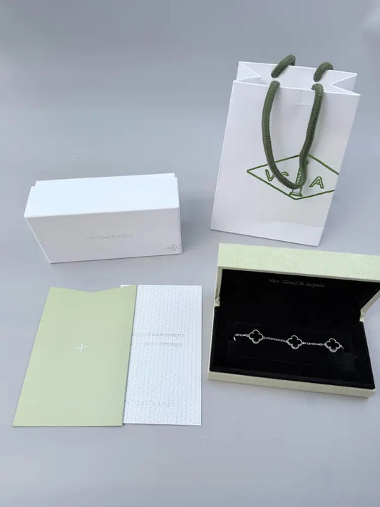 Silver VCA Bracelet Sets With Box Bag And Certificate