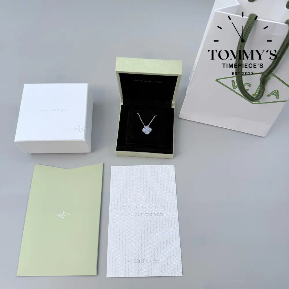 Silver VCA Necklace With Box Bag And Certificate
