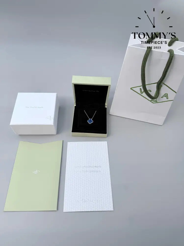 Silver VCA Necklace With Box Bag And Certificate