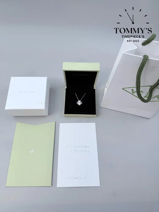 Silver VCA Necklace With Box Bag And Certificate