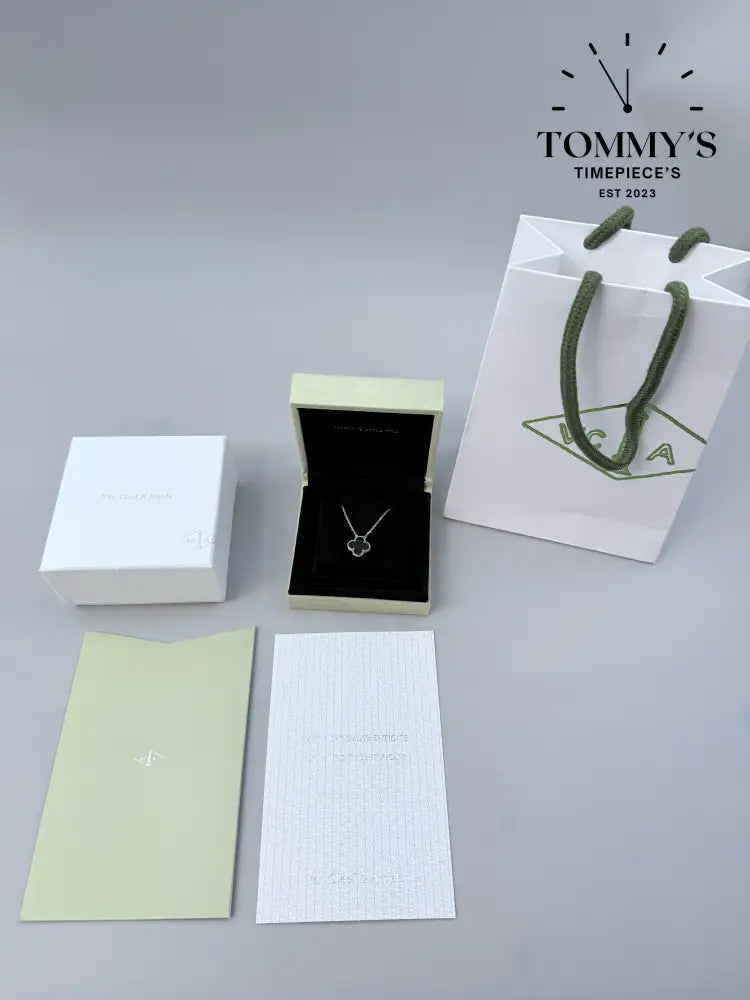 Silver VCA Necklace With Box Bag And Certificate