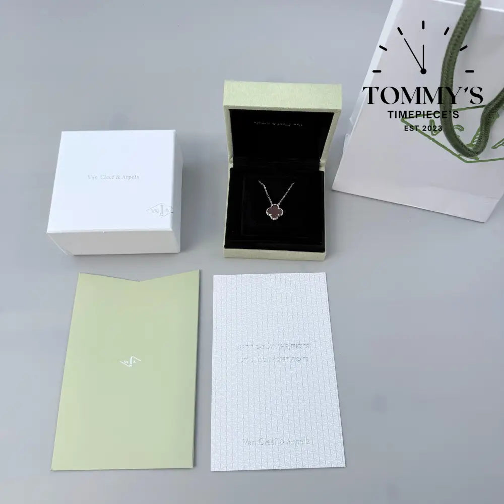 Silver VCA Necklace With Box Bag And Certificate