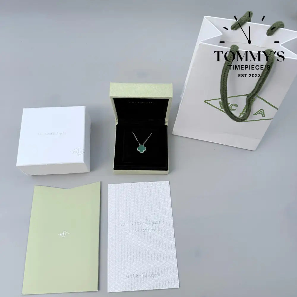 Silver VCA Necklace With Box Bag And Certificate