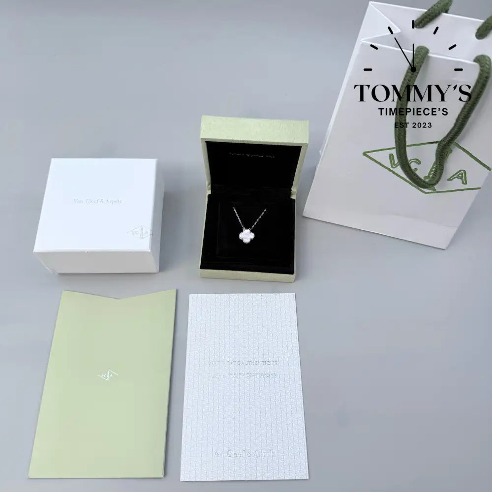 Silver VCA Necklace With Box Bag And Certificate