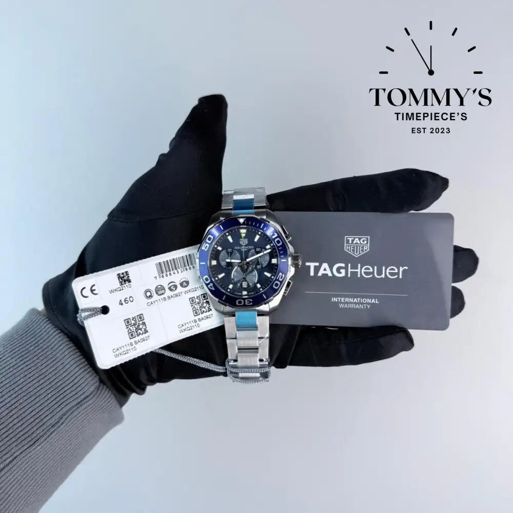 Superclone Aquaracer Chronograph 300M, (CAY111B.BA0927) 43mm Blue Dial-Stainless Steel Bracelet