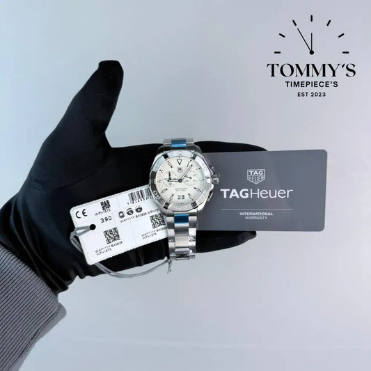 Superclone Aquaracer Chronograph, (CAY2113.BA0925) 43mm White Dial-Stainless Steel Bracelet (12-Sided Steel Bezel)