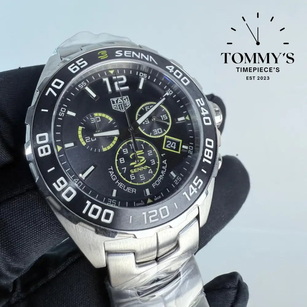 Superclone Formula 1 x Senna Quartz Chronograph (CAZ101AF.BAO637) 43mm Sunray-Brushed Anthracite Dial-Solid Stainless