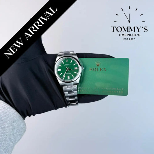 Superclone Oyster Perpetual (124300) 41mm Green Dial-Oyster Bracelet (Smooth Silver Bezel) Watches