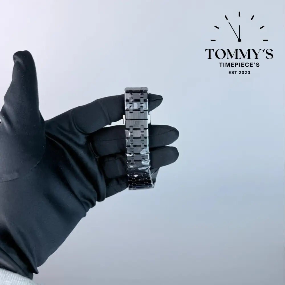 THB Superclone Royal Oak Double Balance Wheel Openworked 41mm Skeletonized Dial-Stainless Steel Bracelet (Black Ceramic