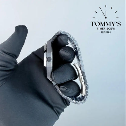 THB Superclone Royal Oak Double Balance Wheel Openworked 41mm Skeletonized Dial-Stainless Steel Bracelet (Black Ceramic