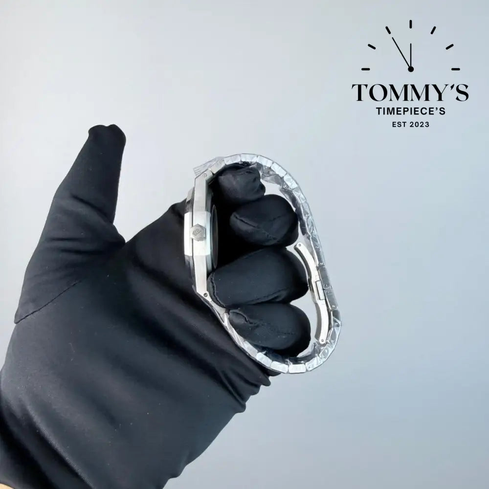 THB Superclone Royal Oak Double Balance Wheel Openworked 41mm Skeletonized Dial-Stainless Steel Bracelet (Silver Bezel)