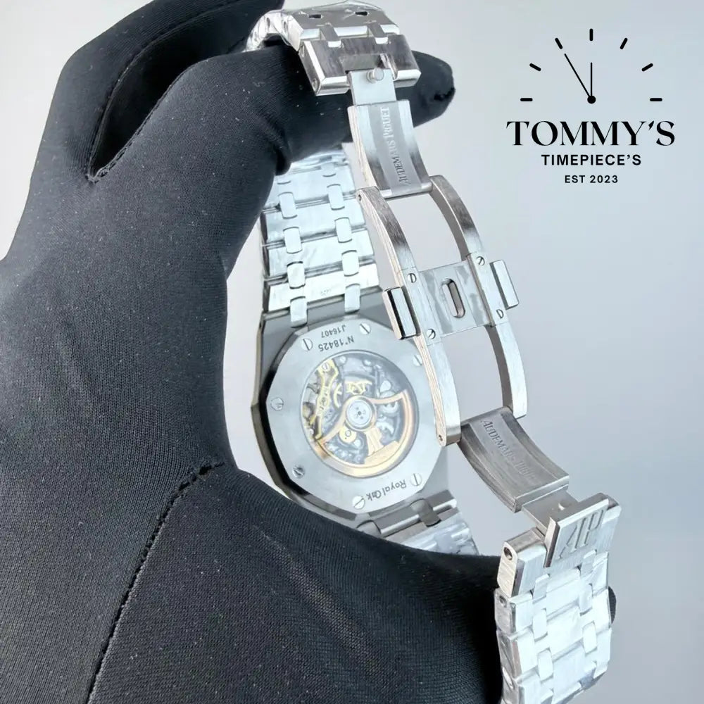 THB Superclone Royal Oak Double Balance Wheel Openworked 41mm Skeletonized Dial-Stainless Steel Bracelet (Silver Bezel)