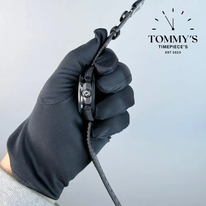 TWF Superclone Speedmaster Moonwatch ’Dark Side of the Moon’ Apollo 8 44.25mm Black Dial-Black Leather ’racing’ Strap