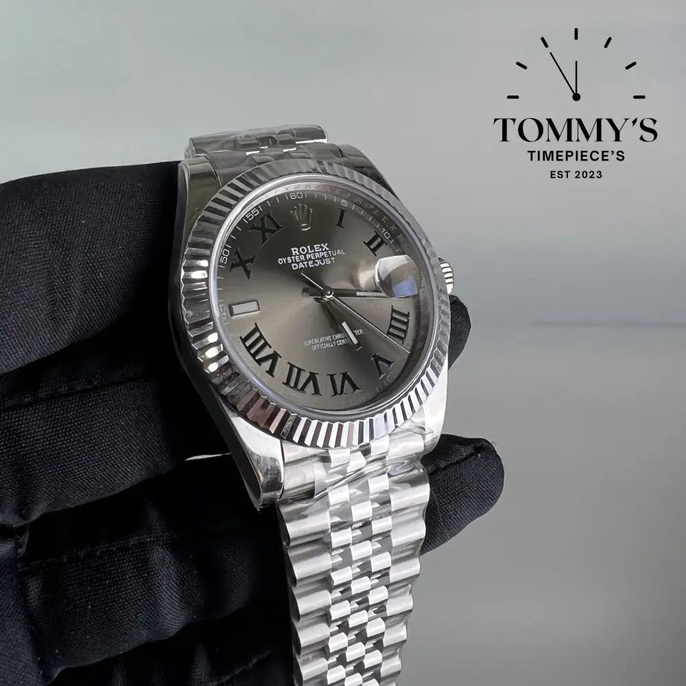 Superclone Datejust 41mm Wimbledon Dial Jubilee With Fluted Bezel