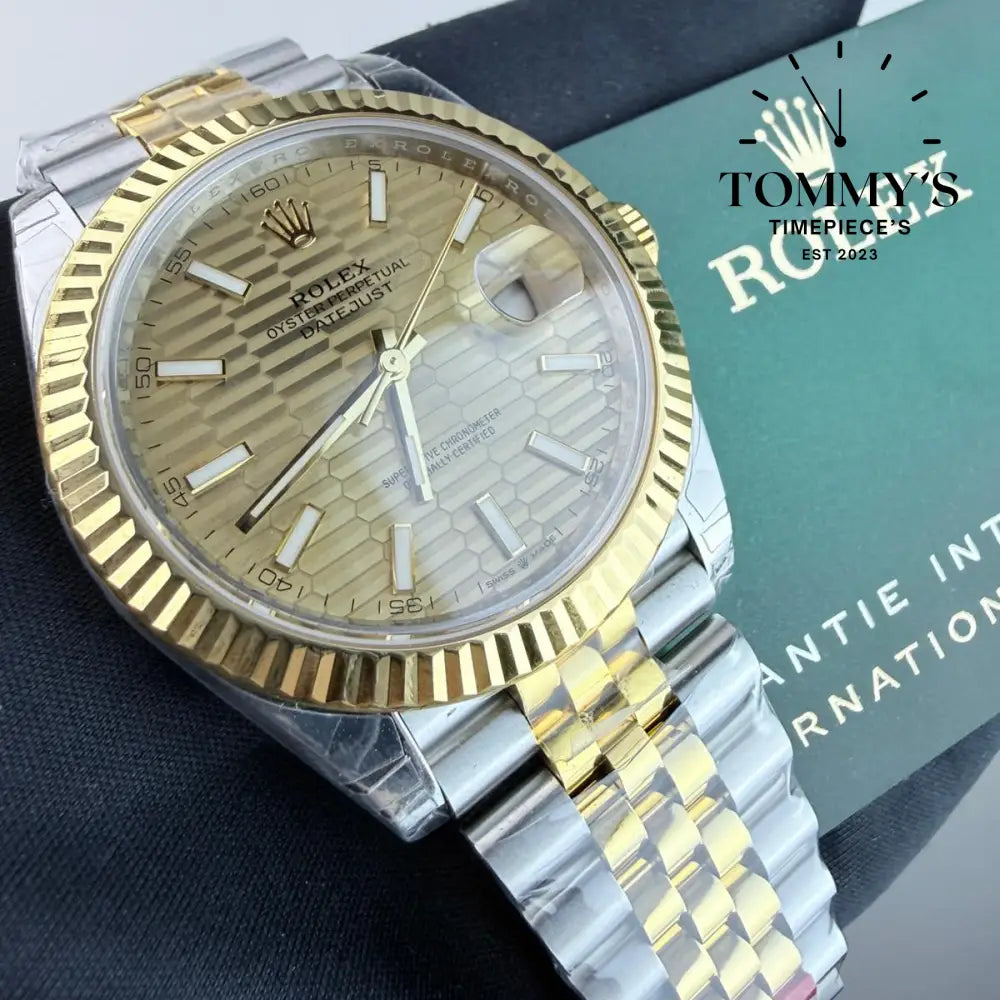 VSF Superclone Datejust (126333) Yellow Rolesor 41mm Gold Mosaic Dial-Jubilee Bracelet (Fluted Bezel Two-tone) Watches
