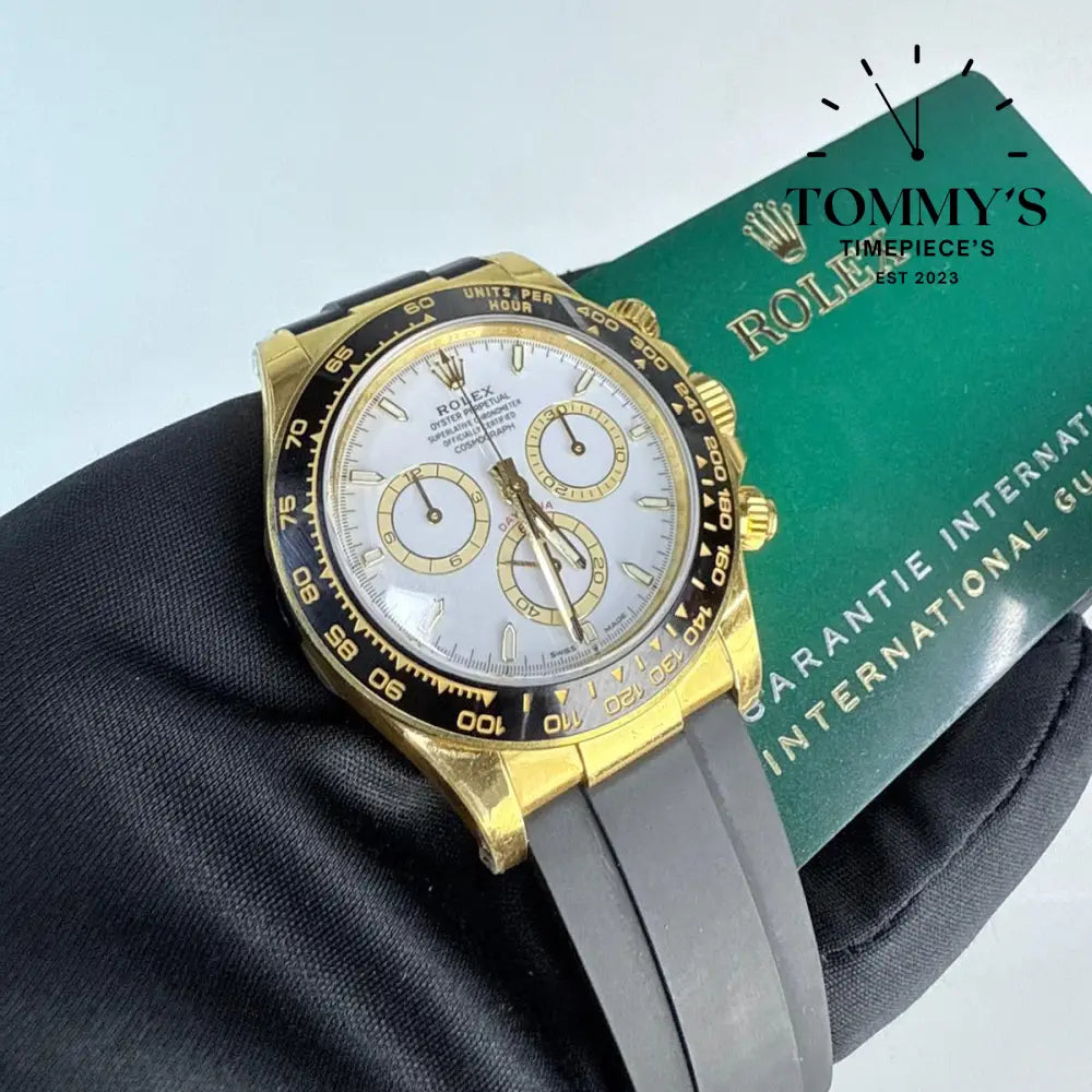 VSF Superclone Daytona, (Ref. 116518LN) 40mm White Dial-Oysterflex Strap (Gold Sub-dials/Black Ceramic Bezel)