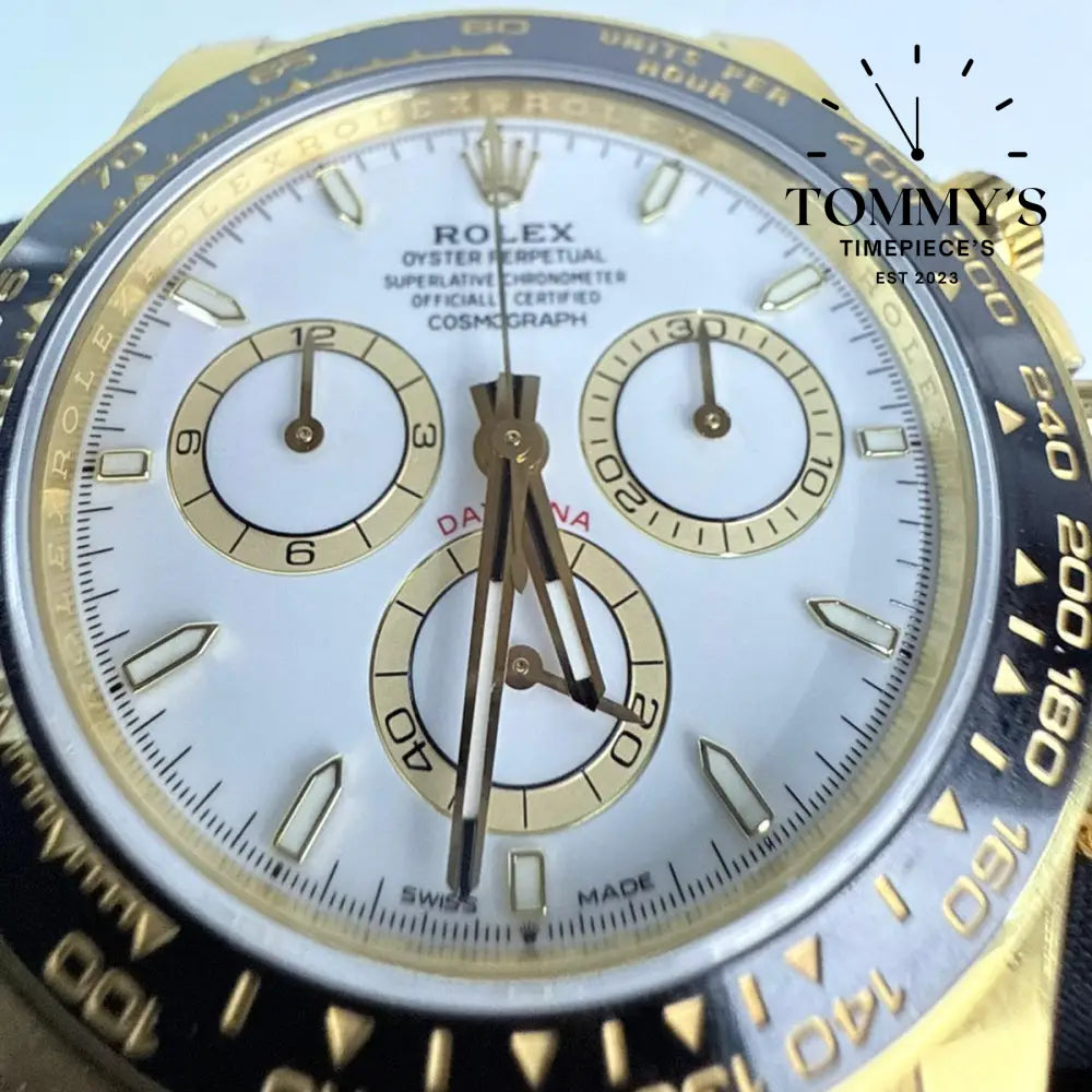 VSF Superclone Daytona, (Ref. 116518LN) 40mm White Dial-Oysterflex Strap (Gold Sub-dials/Black Ceramic Bezel)