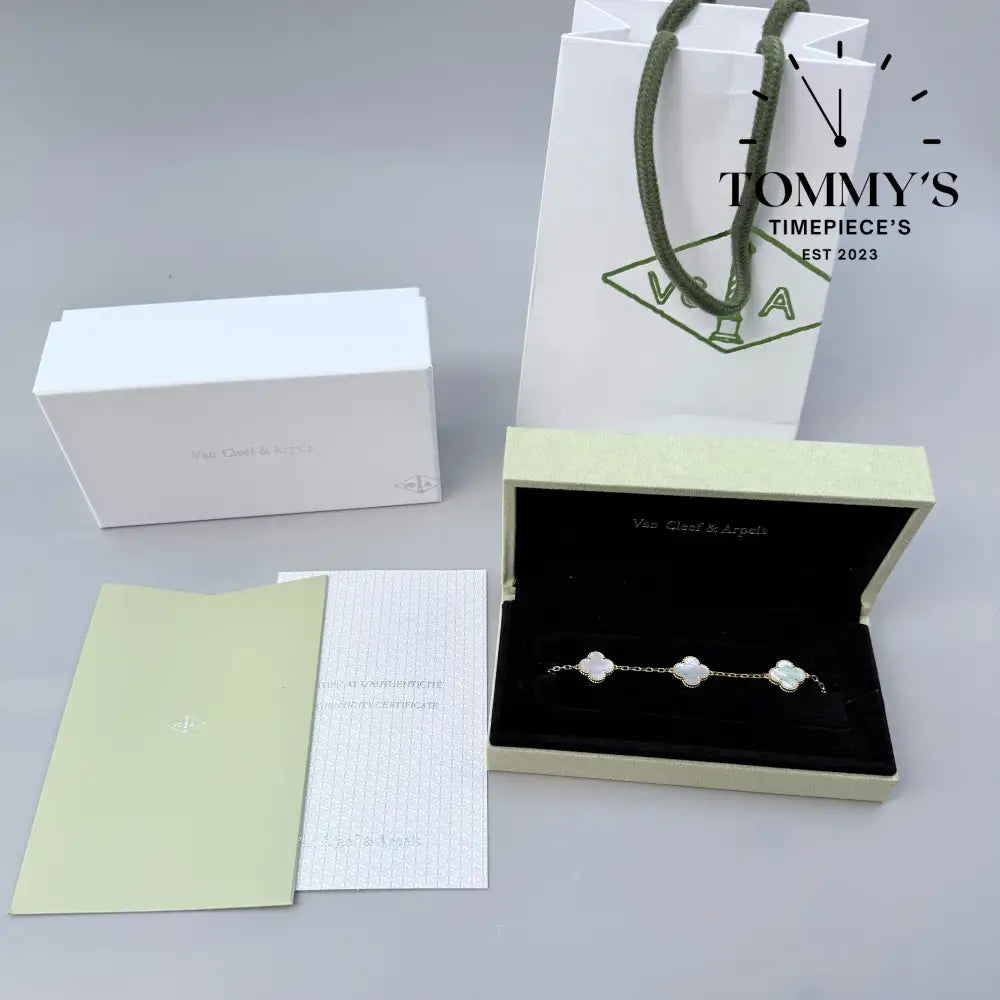 Yellow Gold VCA Bracelet Sets With Box Bag And Certificate