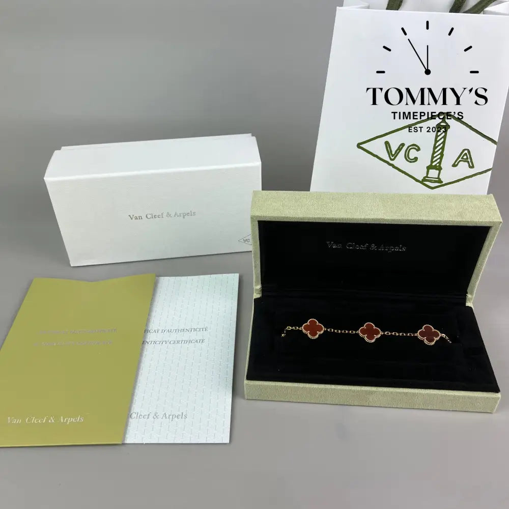 Yellow Gold Vca Bracelet Sets With Box Bag And Certificate