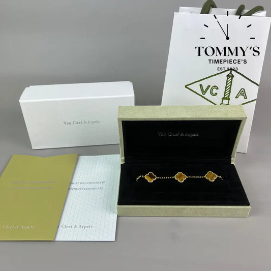 Yellow Gold Vca Bracelet Sets With Box Bag And Certificate