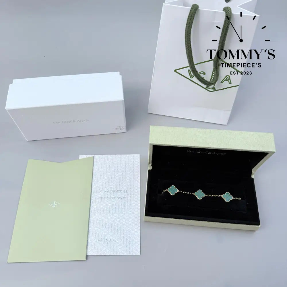 Yellow Gold VCA Bracelet Sets With Box Bag And Certificate
