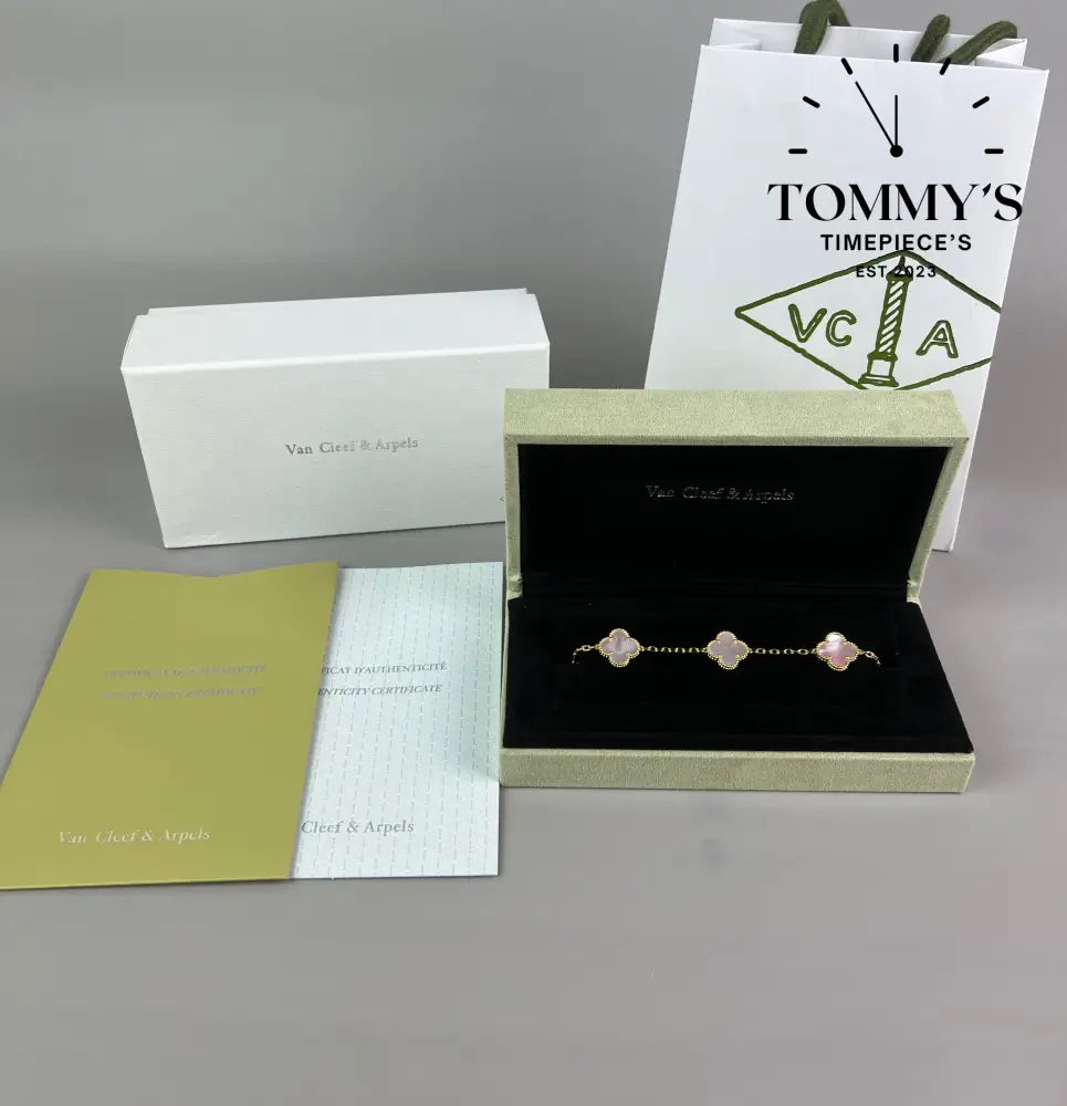 Yellow Gold Vca Bracelet Sets With Box Bag And Certificate