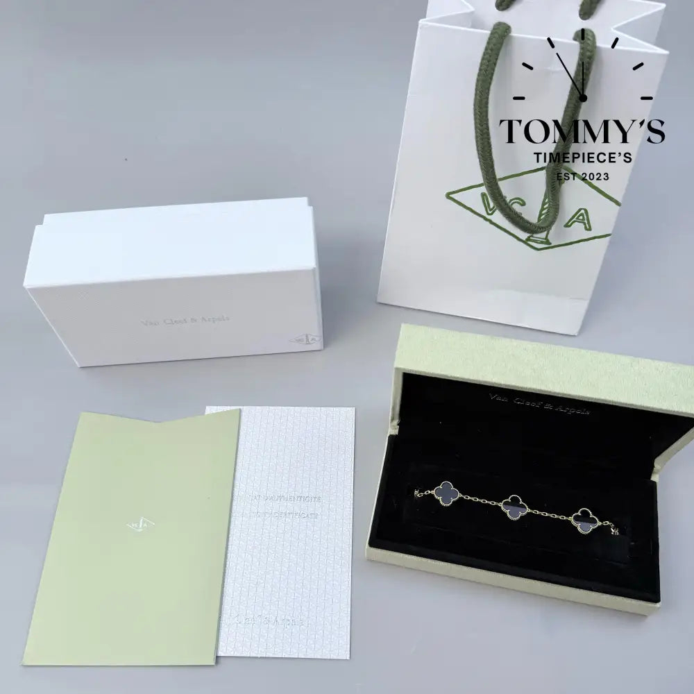 Yellow Gold VCA Bracelet Sets With Box Bag And Certificate